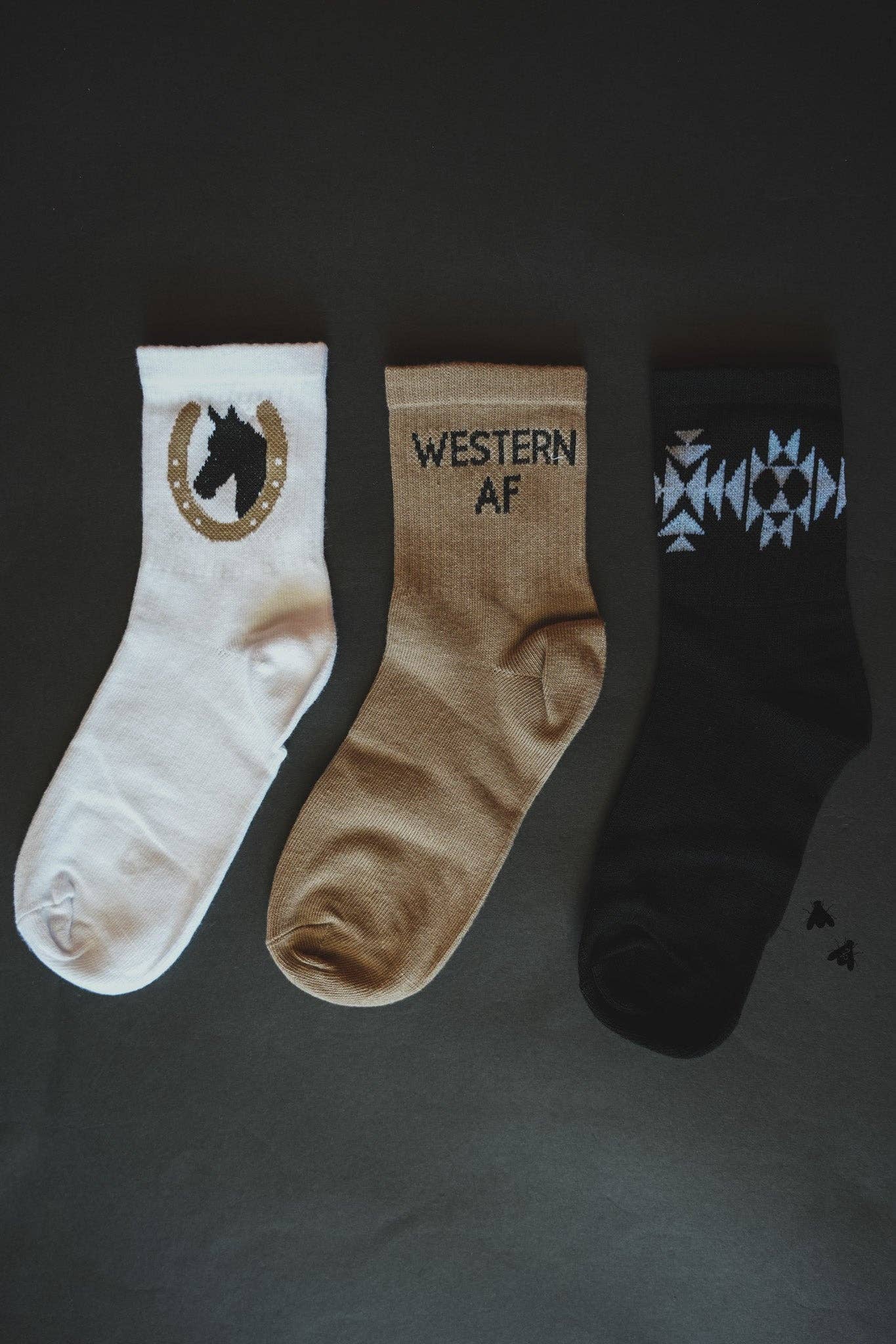 Sock Em Silly - Western AF | Western Cowgirl Crew Socks 3-Pack