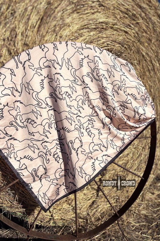 Mustang Magic Wild Rag | Western Horse Print Cowgirl Scarf