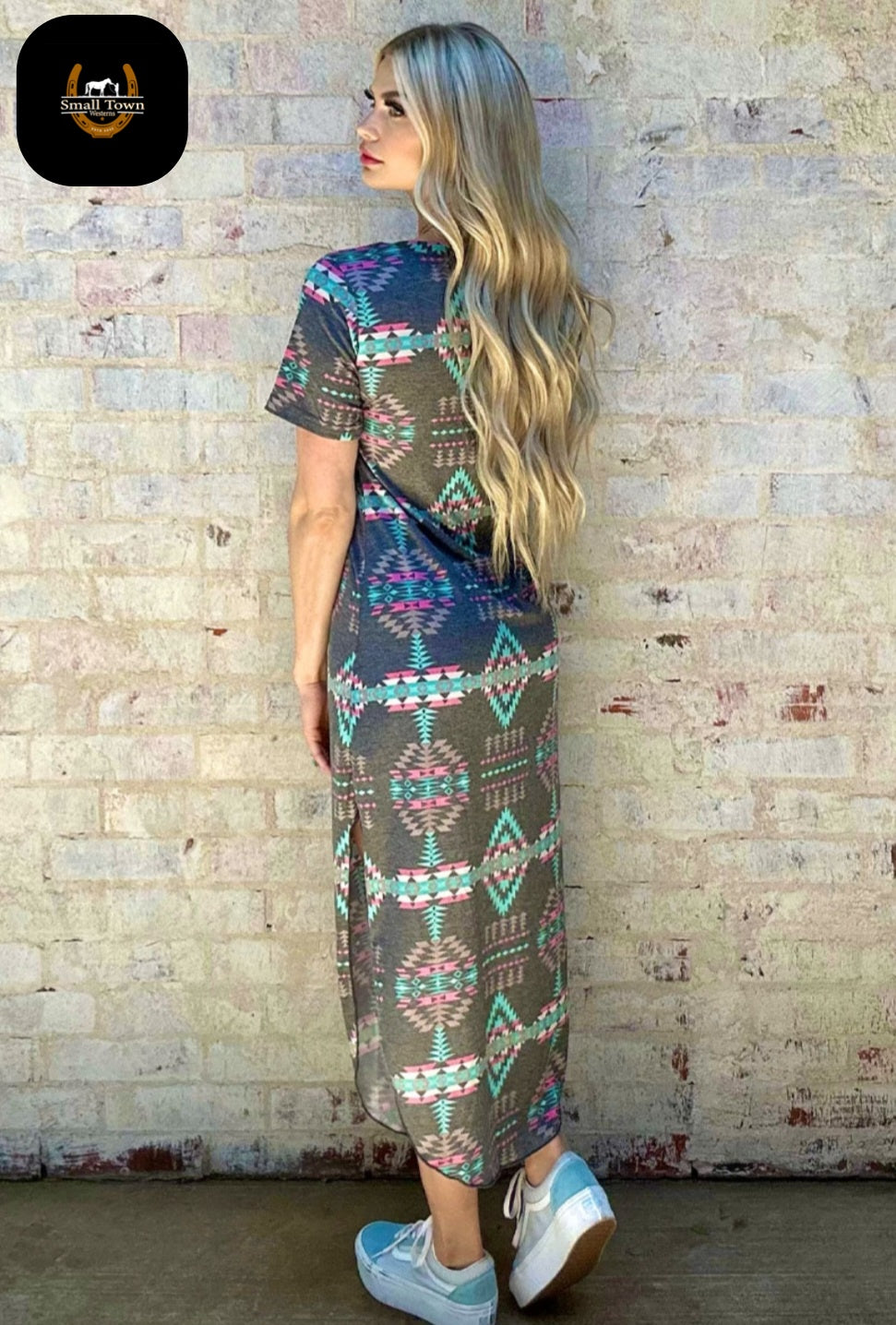 Aztec Heights Maxi Dress | Western Aztec Cowgirl Boho Maxi Dress