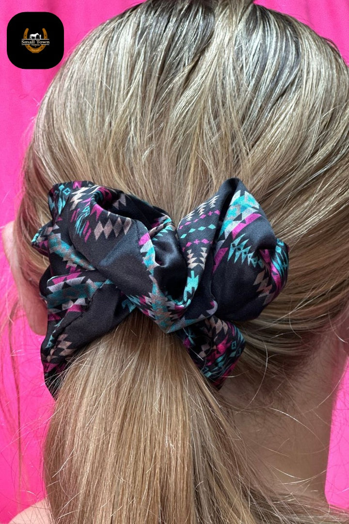The Gypsy Scrunchie | Western Cowgirl Aztec Pink Turquoise Scrunchie