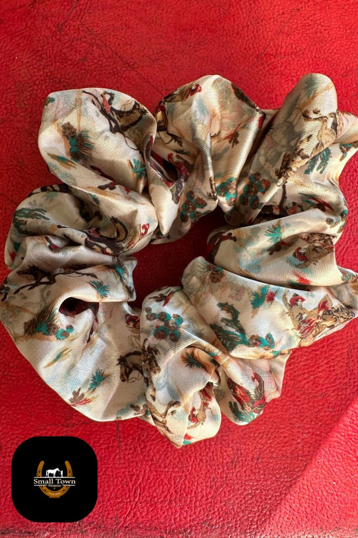 Giddy Up Go Scrunchie | Western Cowgirl Cactus Cowboy Scrunchie