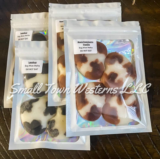 Cow Lover Wax Melts | Western Cow Print Soy Wax Melts Heart Shaped
