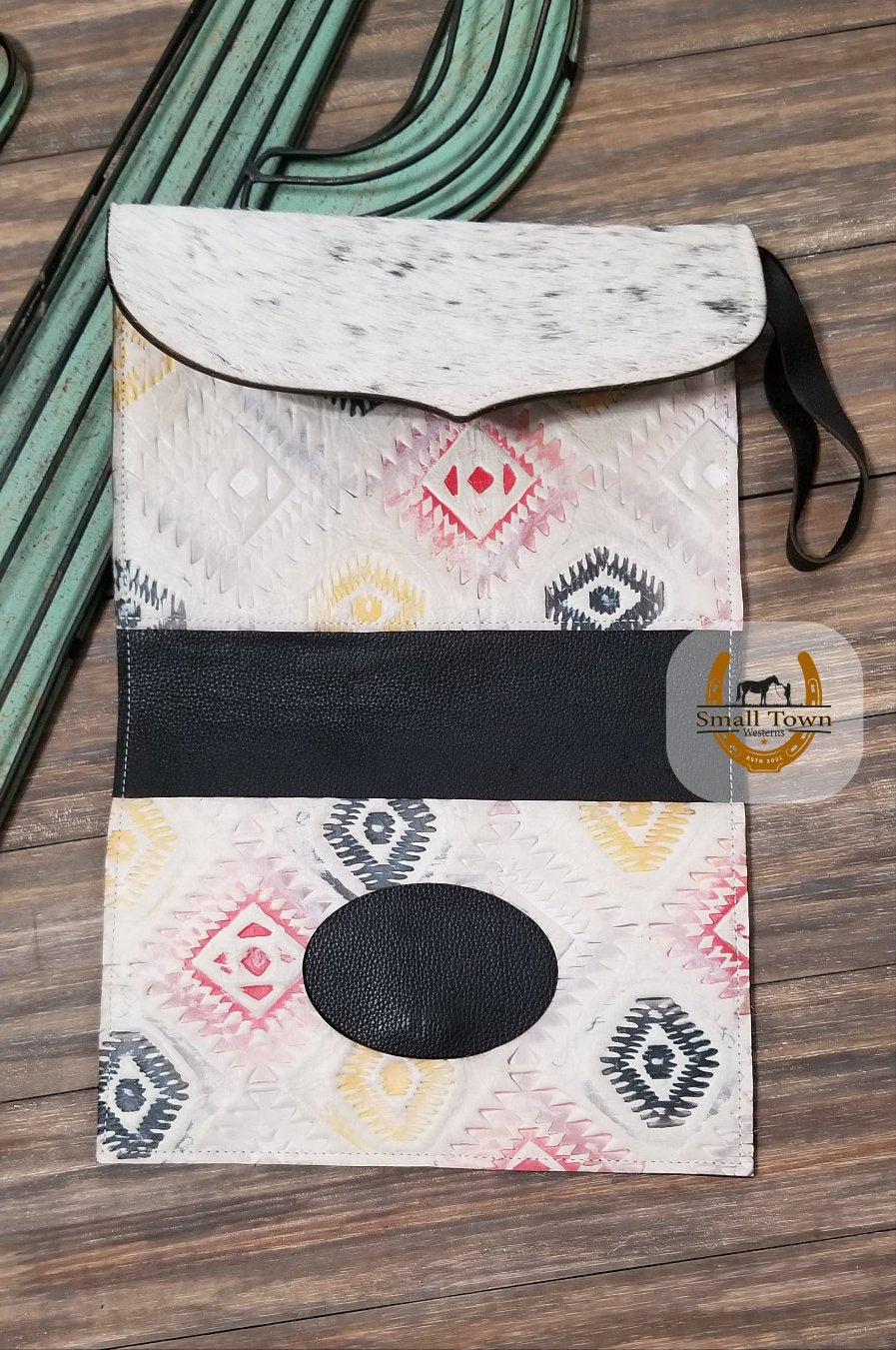 Cowhide Diaper & Wipe Clutch | Western Baby Handmade Leather Cowhide Diaper Bag