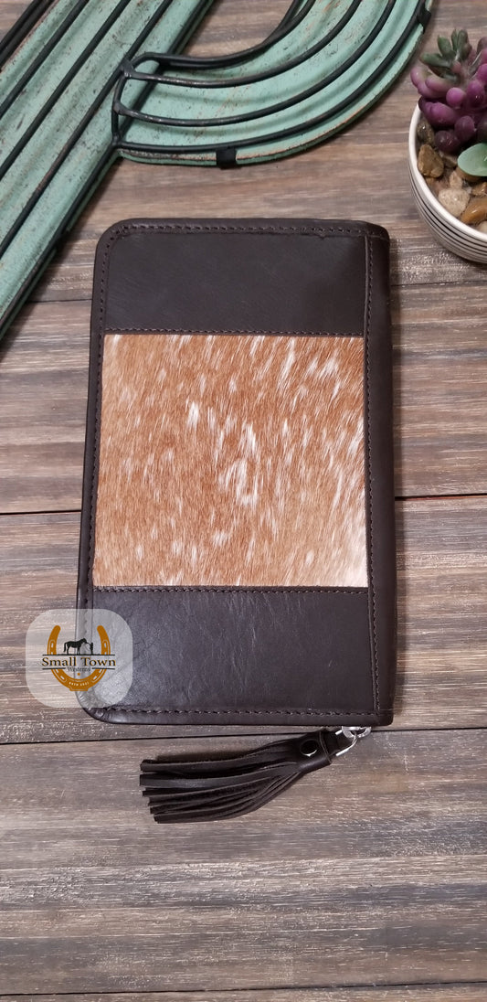 Cutout Tooled Flower Wallet | Western Cowgirl Tooled Leather Cowhide Wallet