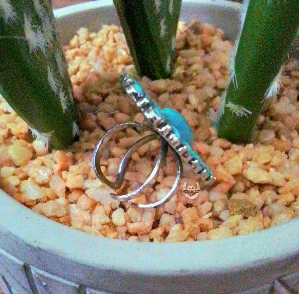 Western Turquoise Stone Ring | Cowgirl Adjustable Turquoise Ring