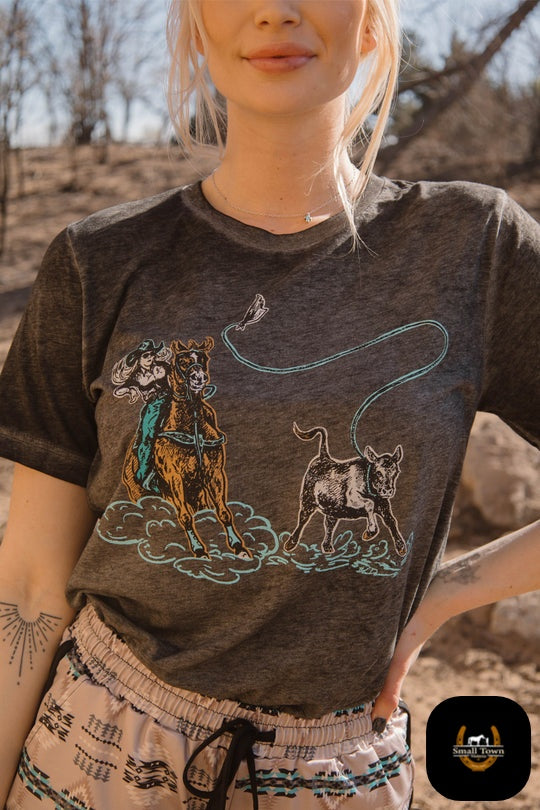 Breakaway Babe Tee | Western Cowgirl Graphic Tee Rodeo Shirt