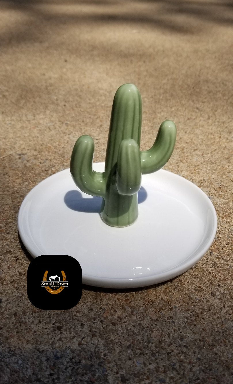 Can't Touch This Ceramic Jewelry Holder | Western Cowgirl Cactus Ceramic Earring Holder