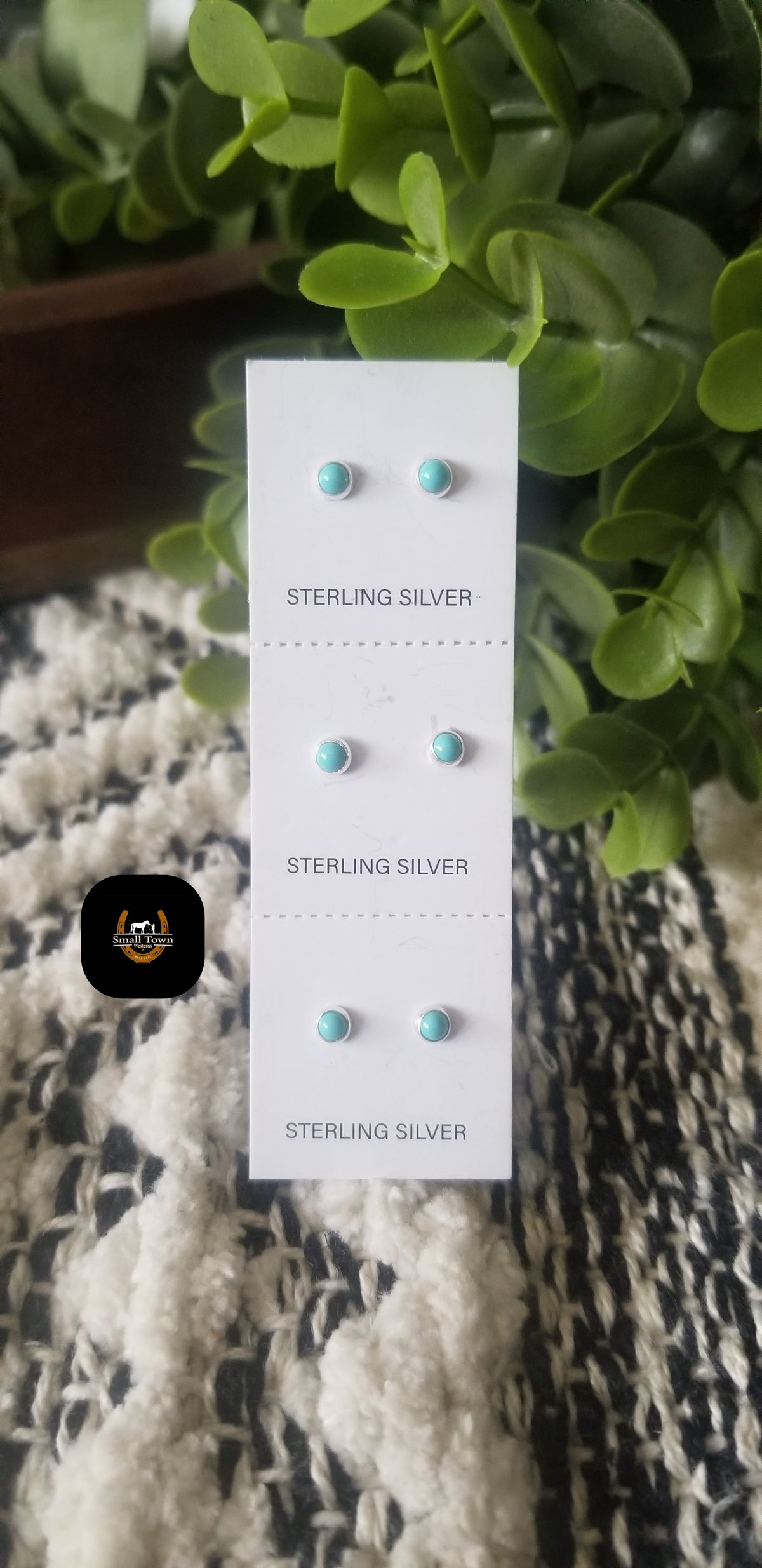 Mini Sterling Silver Turquoise Stud Earrings