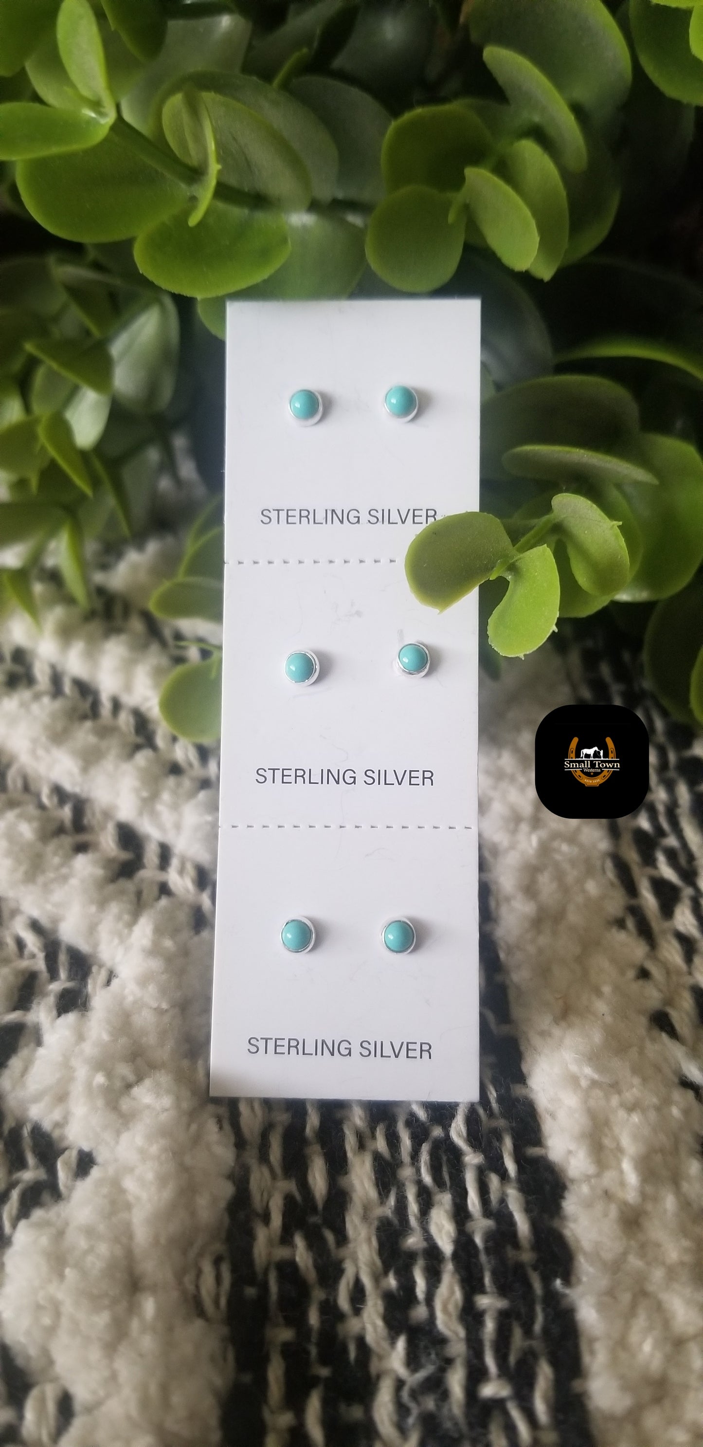 Mini Sterling Silver Turquoise Stud Earrings