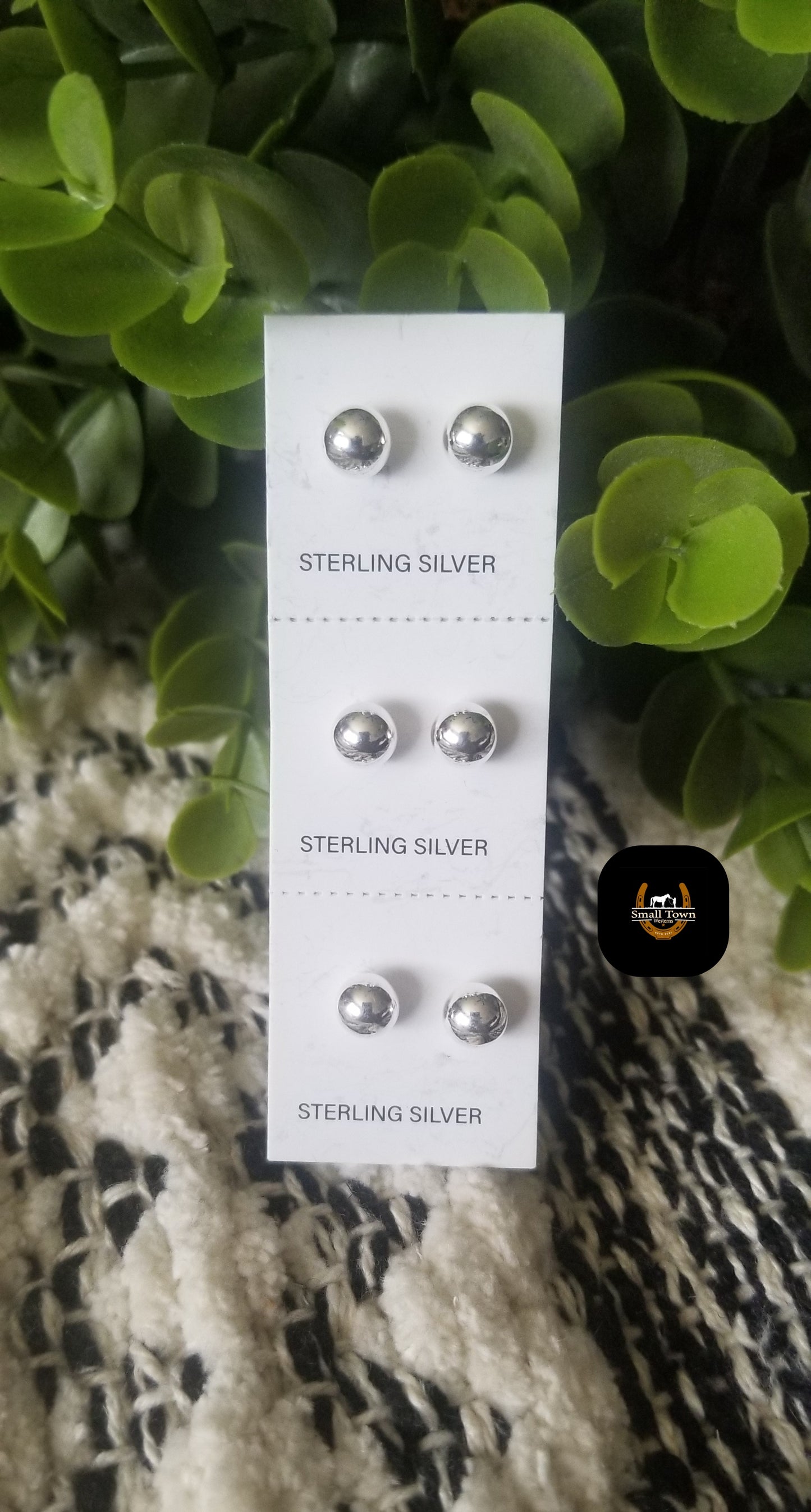 Sterling Silver Ball Studs 6mm