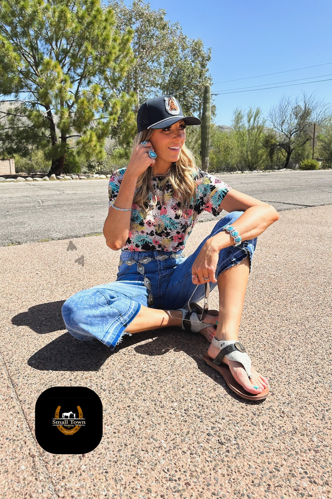 Cowtown Cozumel Top | Western Hawaiian Cow Print Cowgirl Top