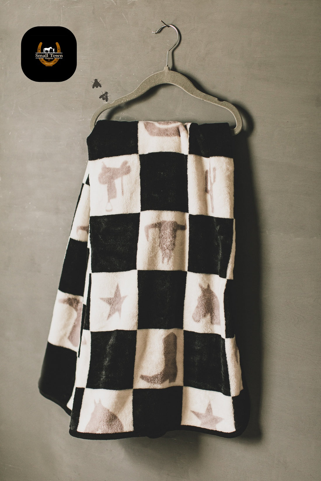 Square Up Sheriff Blanket - Adult | Western Checkered Soft Throw Blanket