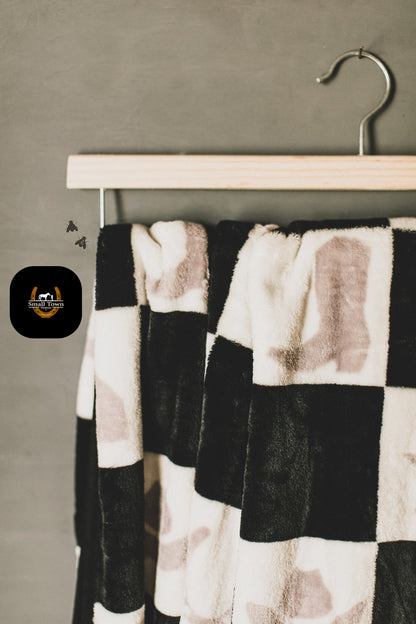 Square Up Sheriff Blanket - Adult | Western Checkered Soft Throw Blanket