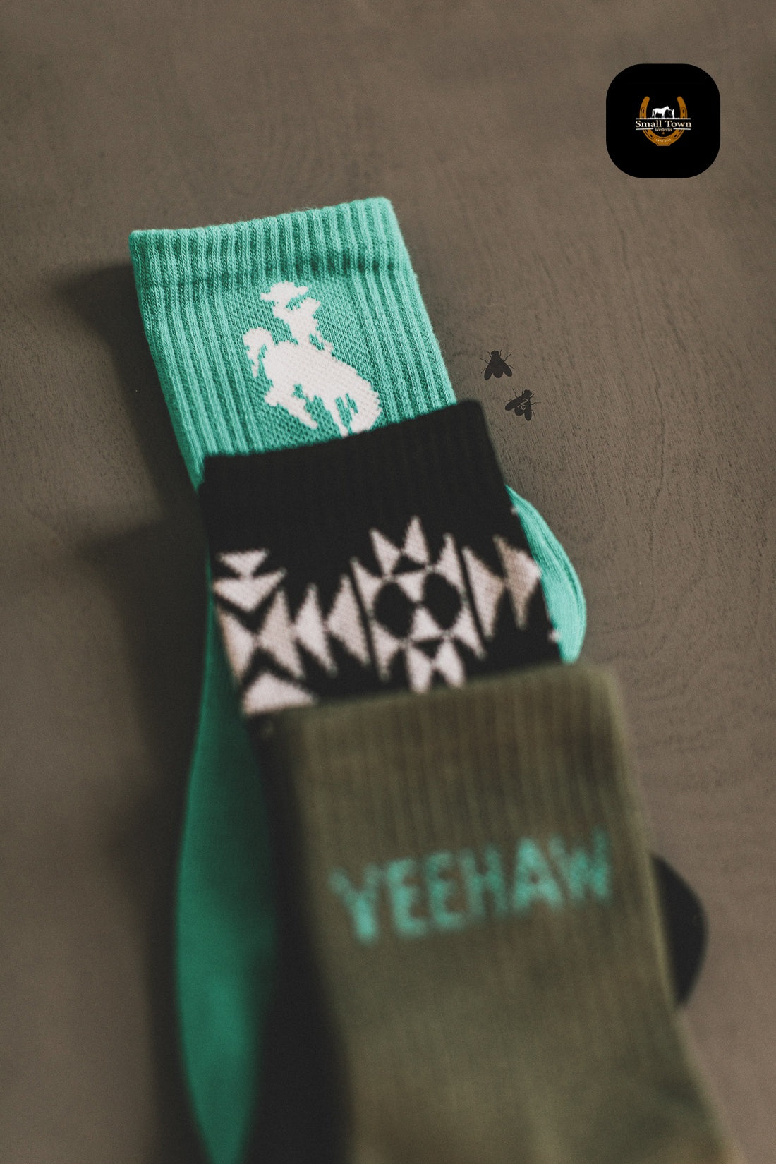Sock Em Silly - Kingman | Western Cowgirl Crew Socks 3-Pack Turquoise