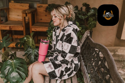 Homebody Checkered Robe | Western Hooded Robe