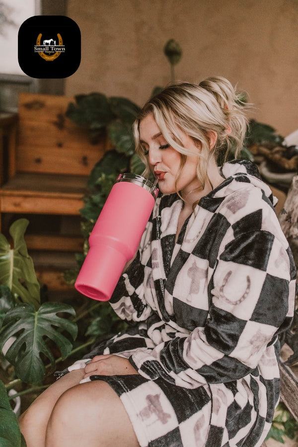 Homebody Checkered Robe | Western Hooded Robe