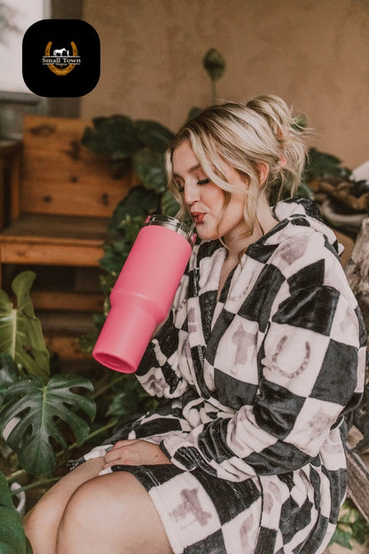 Homebody Checkered Robe | Western Hooded Robe