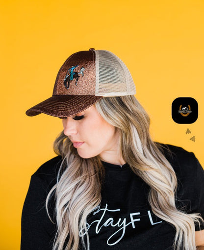 Bronc Shimmer Trucker Cap