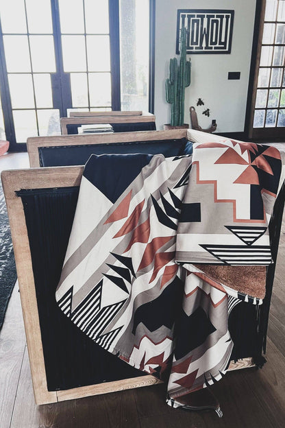 Santa Fe Dust Blanket | Western Aztec Plush Reversible Throw Blanket