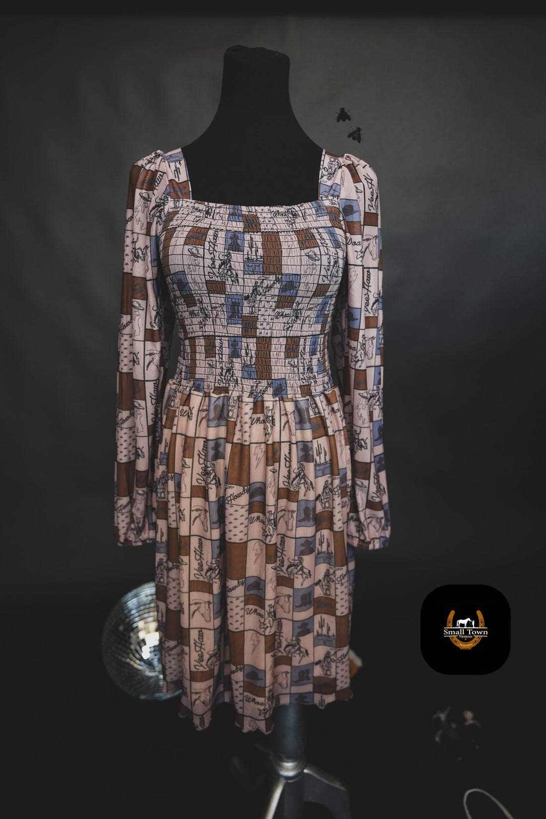 Coastal Cowgirl Dress | Western Check Print Cowgirl Mesh Dress