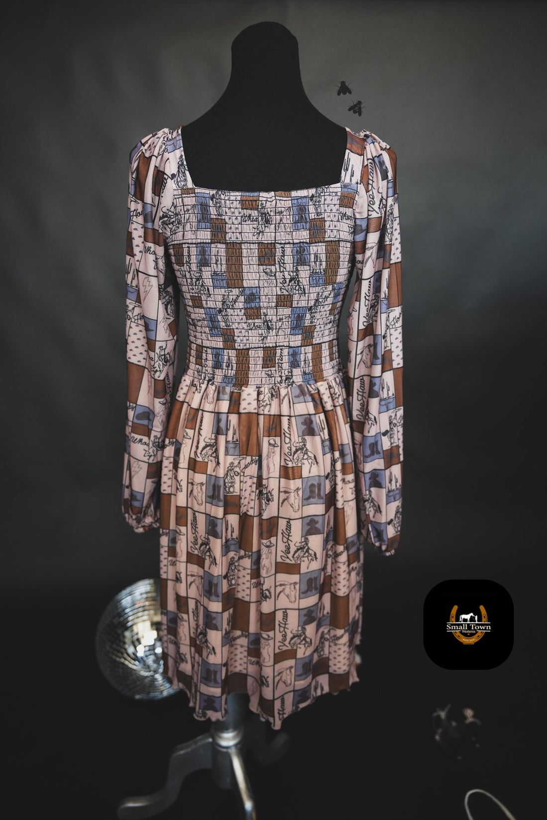 Coastal Cowgirl Dress | Western Check Print Cowgirl Mesh Dress