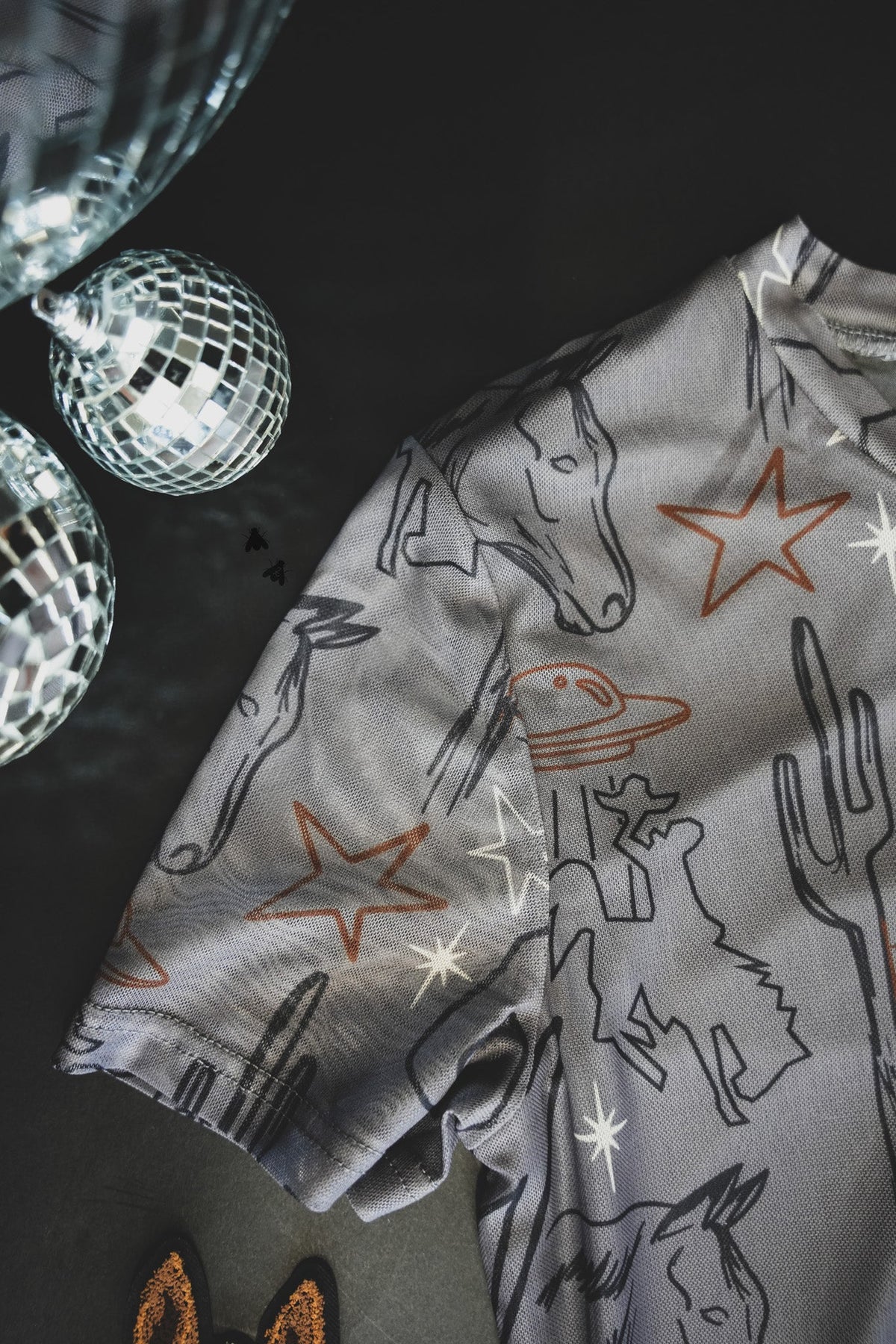 Cosmic Cowtown Dress | Western Print Cowgirl Mesh T-Shirt Dress