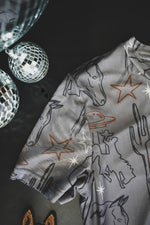 Load image into Gallery viewer, Cosmic Cowtown Dress | Western Print Cowgirl Mesh T-Shirt Dress

