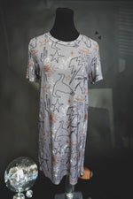 Load image into Gallery viewer, Cosmic Cowtown Dress | Western Print Cowgirl Mesh T-Shirt Dress

