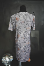 Load image into Gallery viewer, Cosmic Cowtown Dress | Western Print Cowgirl Mesh T-Shirt Dress
