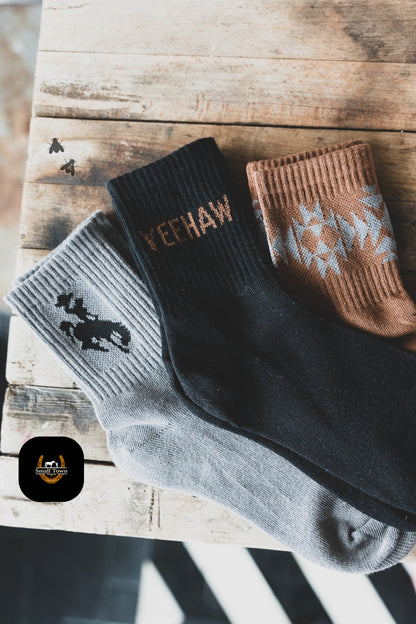 Sock Em Silly - Westy | Western Cowgirl Crew Socks 3-Pack