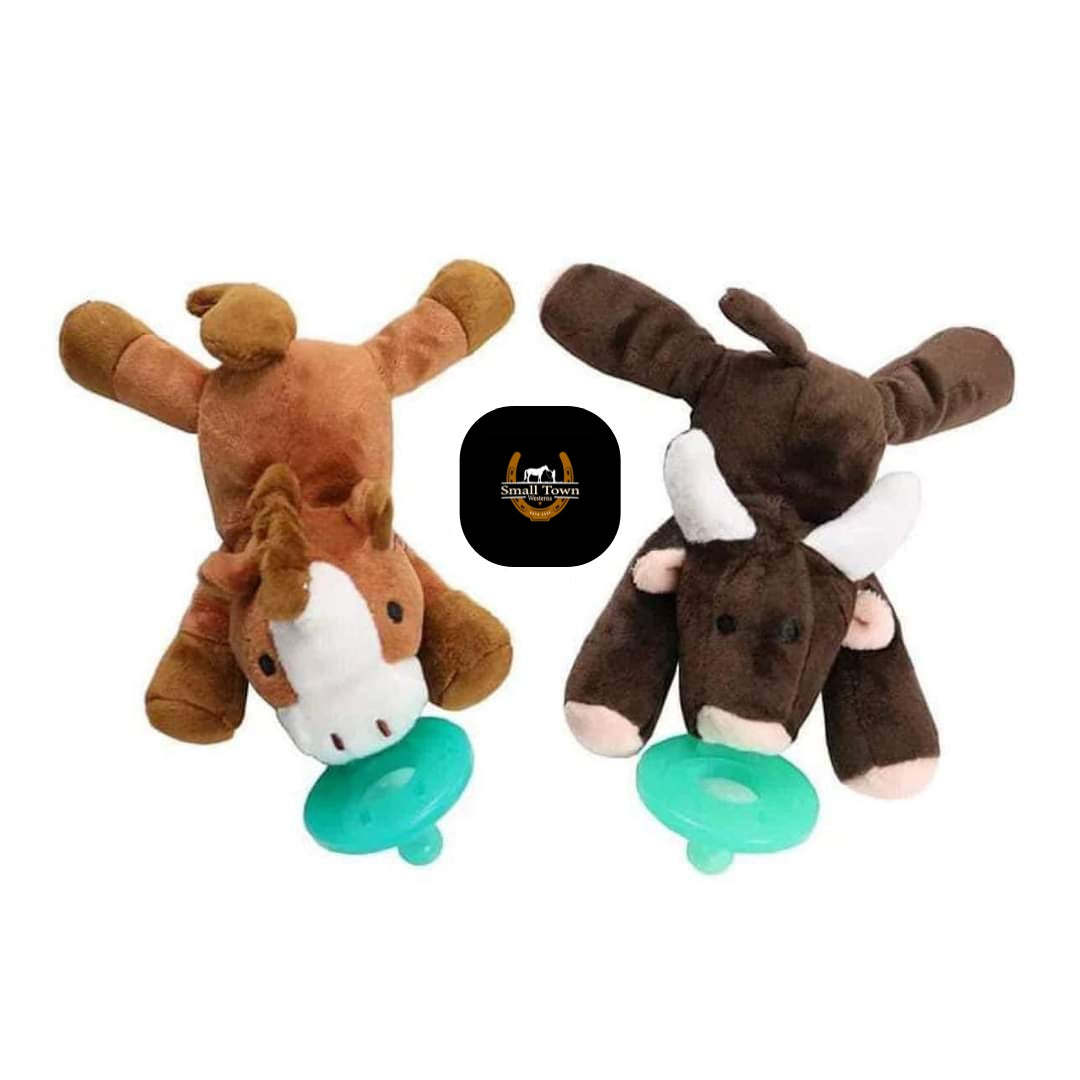Cowkid Pacifier Buddies | Western Baby Pacifier Buddy Plush Toy