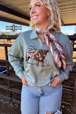 Load image into Gallery viewer, BLUE Lomita Longhorn Pullover
