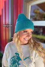 Load image into Gallery viewer, TURQUOISE-Shine Bright Beanie
