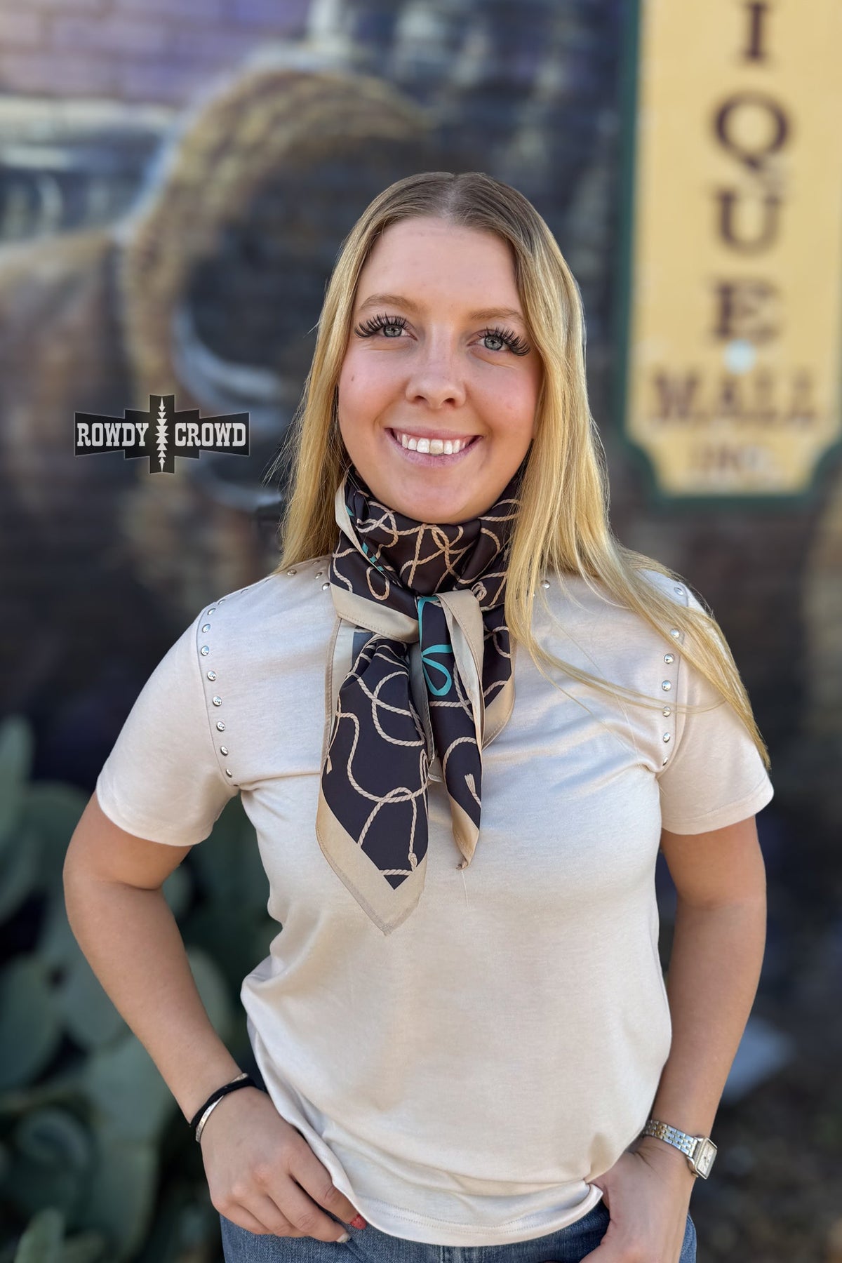 Rhinestone Cowgirl Wild Rag | Western Silk Scarf Cowgirl Neck Scarf
