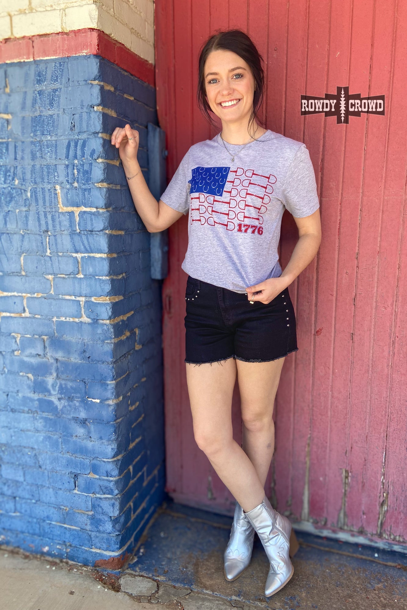 Bit of Freedom Tee- Gray