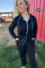 Load image into Gallery viewer, Turquoise Nights Jumpsuit
