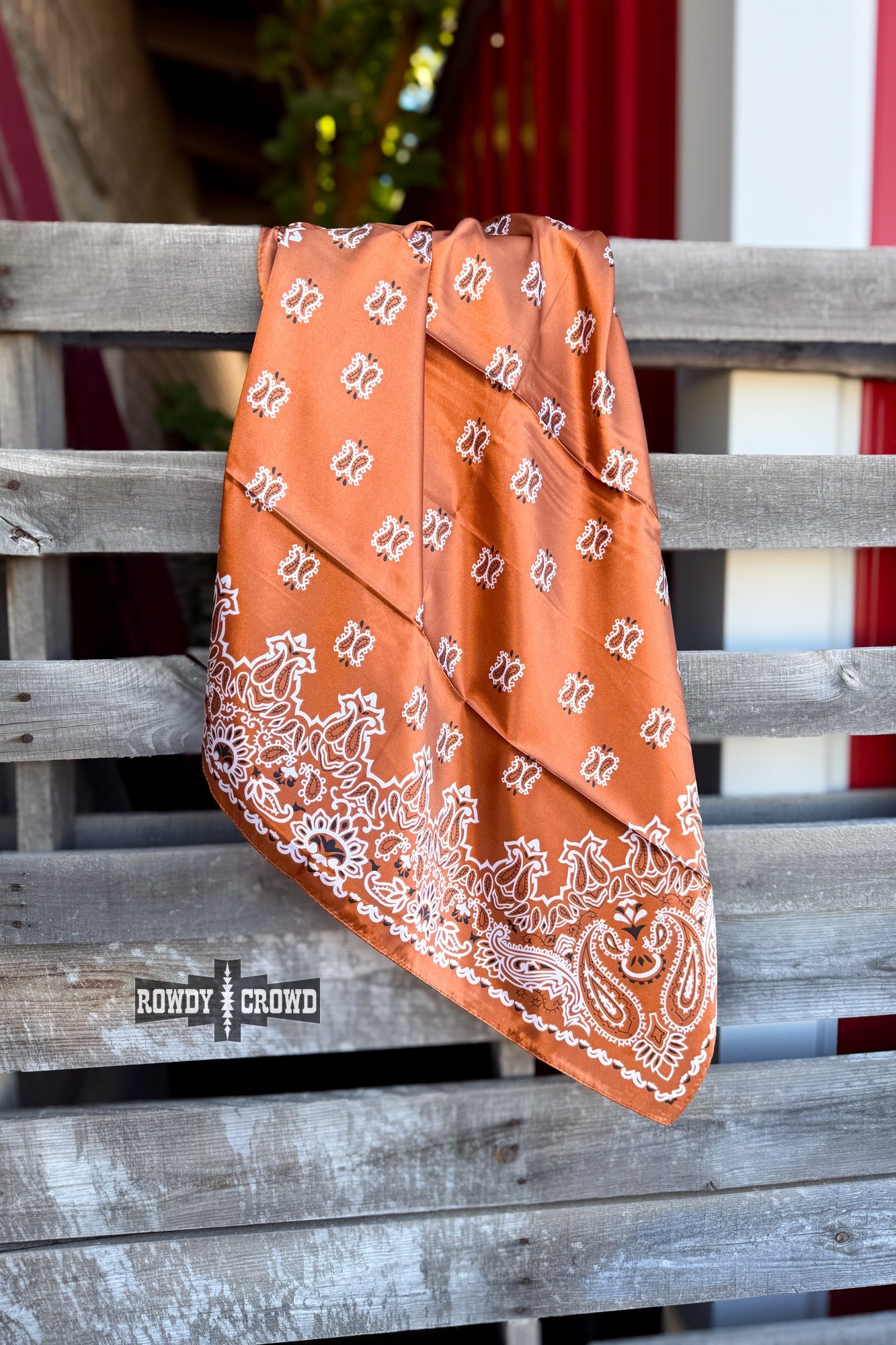 Cowboy Copper Wild Rag | Western Copper Paisley Cowboy Scarf