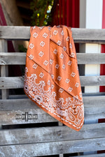 Load image into Gallery viewer, Cowboy Copper Wild Rag | Western Copper Paisley Cowboy Scarf

