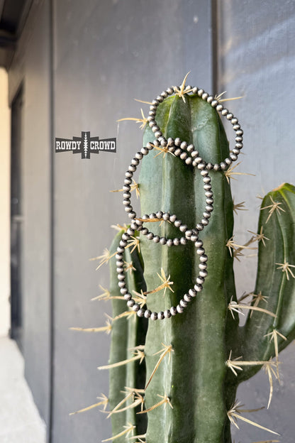 Rancho Pearl Bracelets | Western Cowgirl Silver Navajo Bead Stretch Bracelet