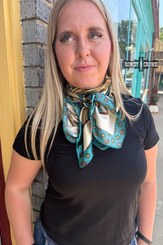 Big Sky Wild Rag | Western Teal Paisley Cowgirl Neck Scarf