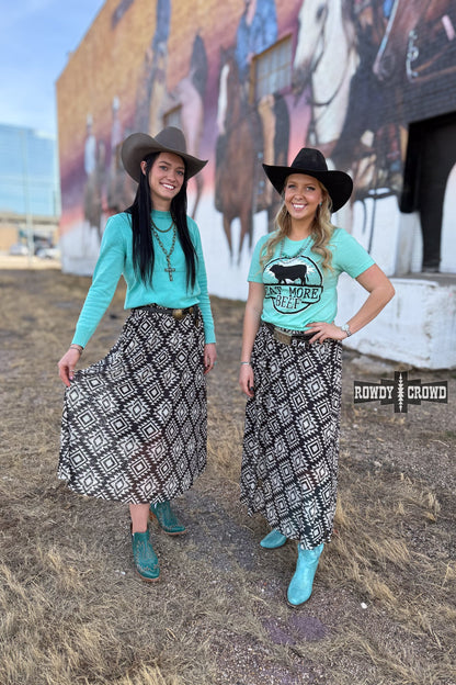 Stockman Skirt | Western Aztec Cowgirl Maxi Skirt Smocked Waist