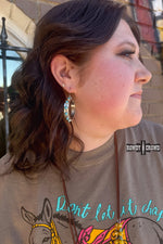 Load image into Gallery viewer, Montana Turquoise Hoops

