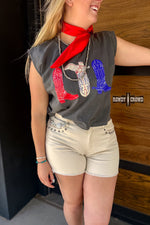 Load image into Gallery viewer, Red, White &amp; Boots Tank
