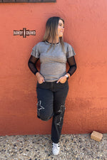 Load image into Gallery viewer, Mustang Mesh Sleeve Top
