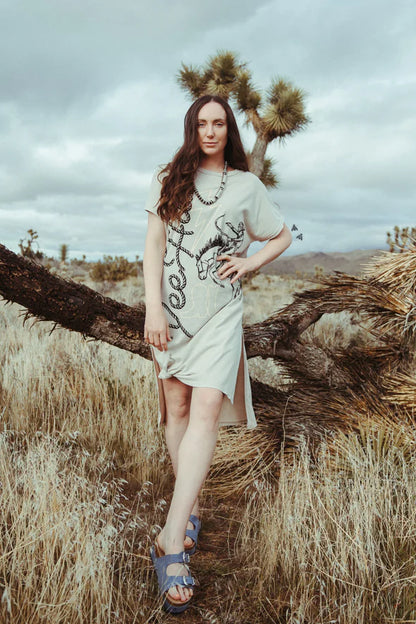Yeepee Ye Haw Dress | Western Cowgirl Graphic Maxi T-Shirt Dress