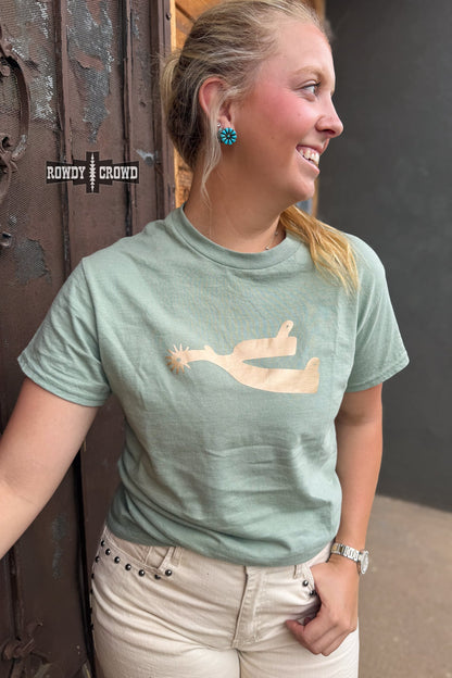 Metallic Spur Tee - Desert Green