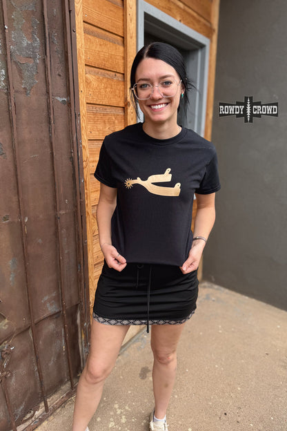 Metallic Spur Tee - Black