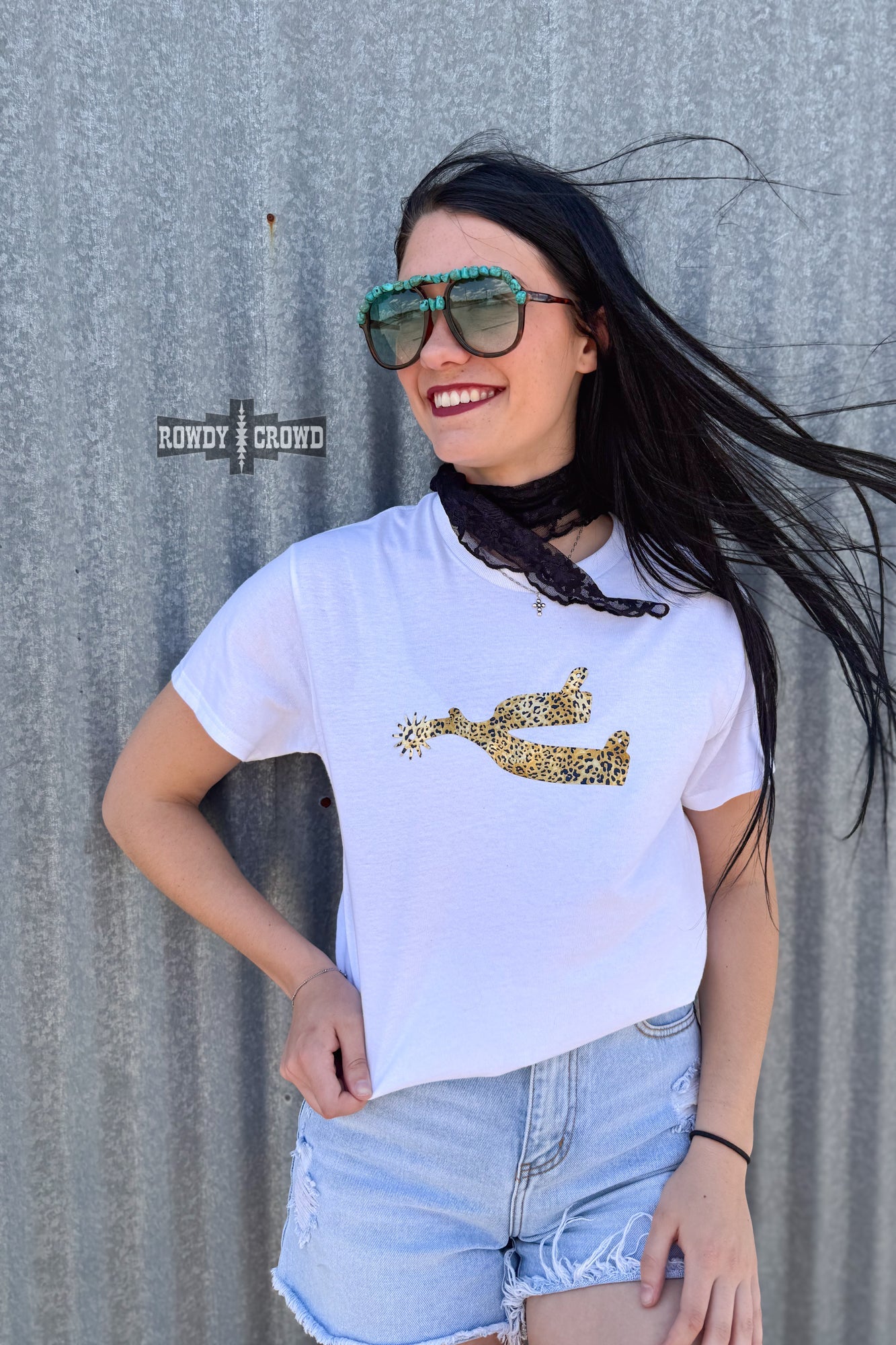 Leopard Spur Tee - White