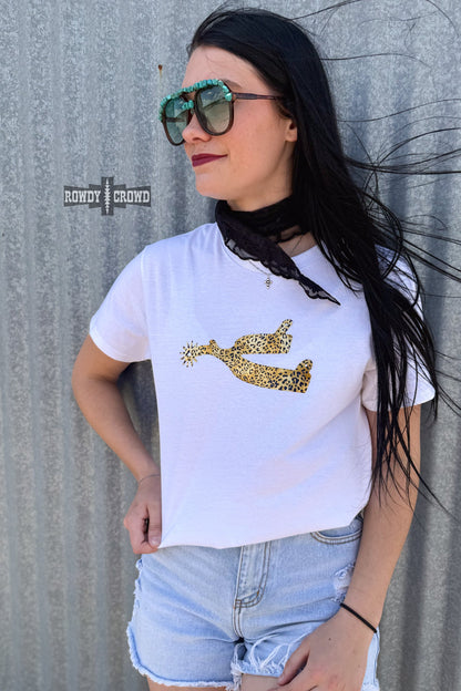 Leopard Spur Tee - White