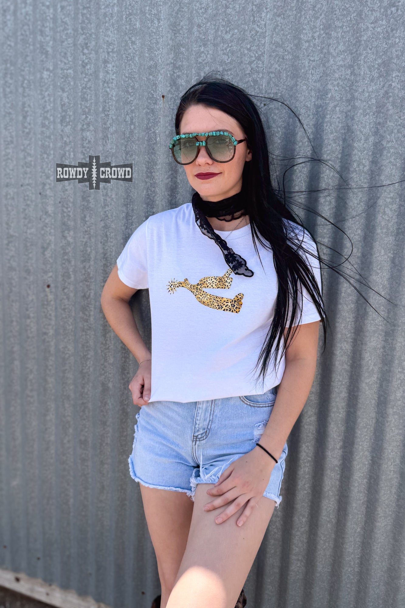 Leopard Spur Tee - White